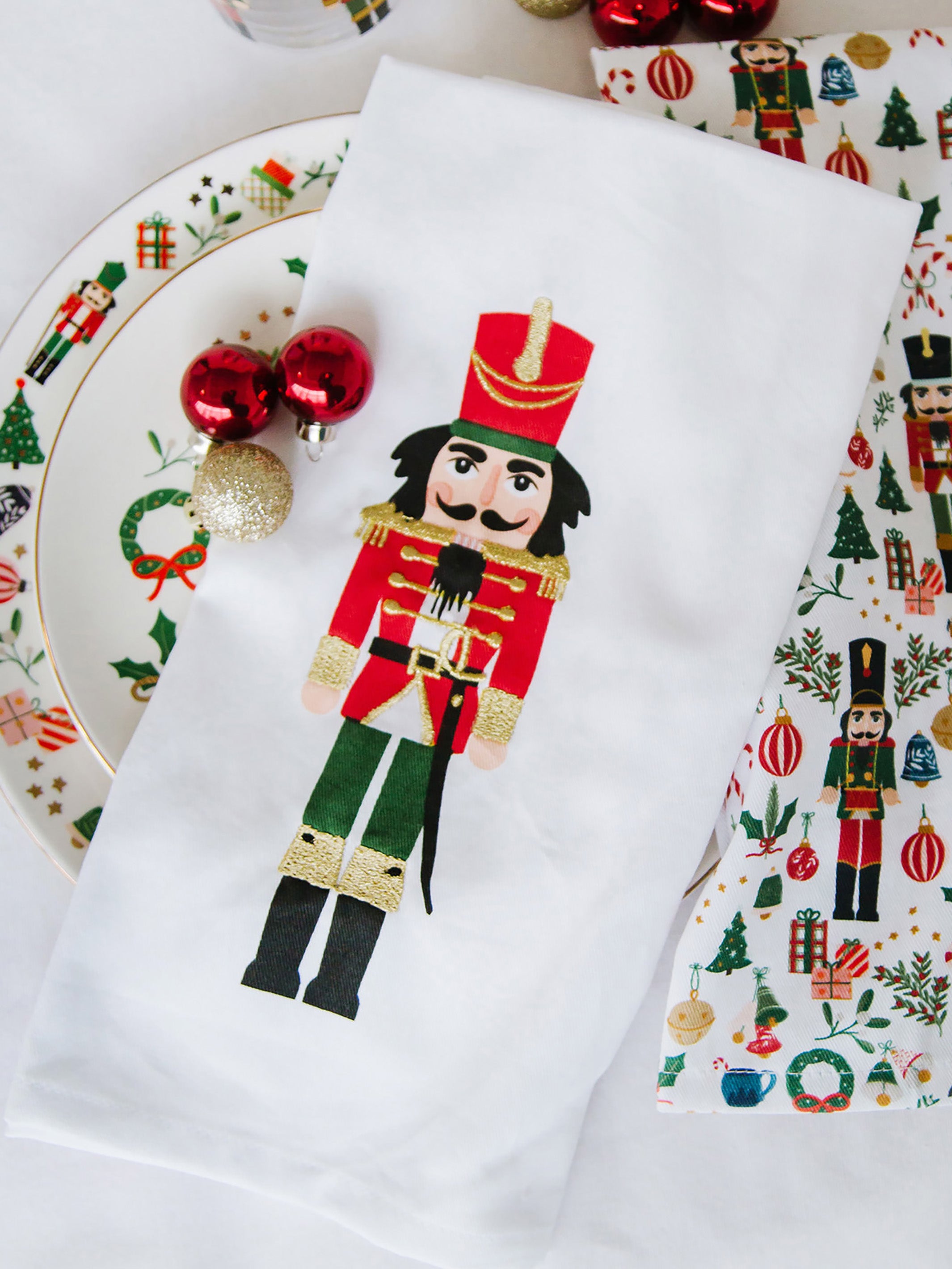 Christmas Nutcracker Kitchen Dish Tea Towels, 3 pc Set - Nutty or Nice - New