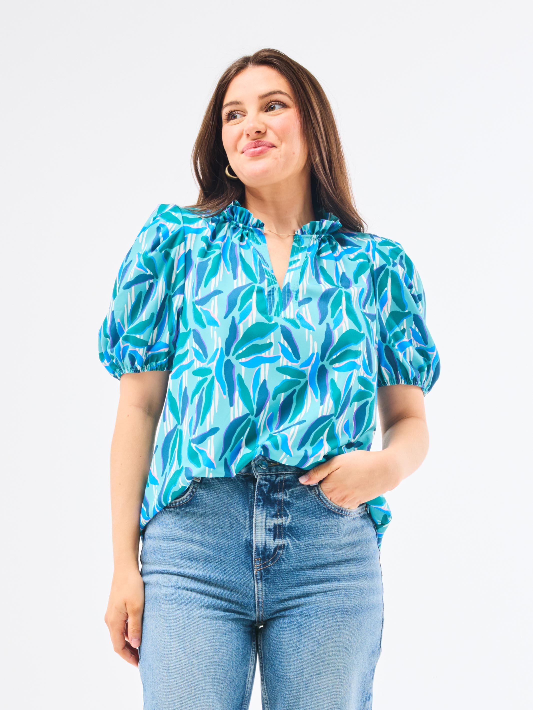 Lainey Top | Reflecting Pool Green – Mary Square