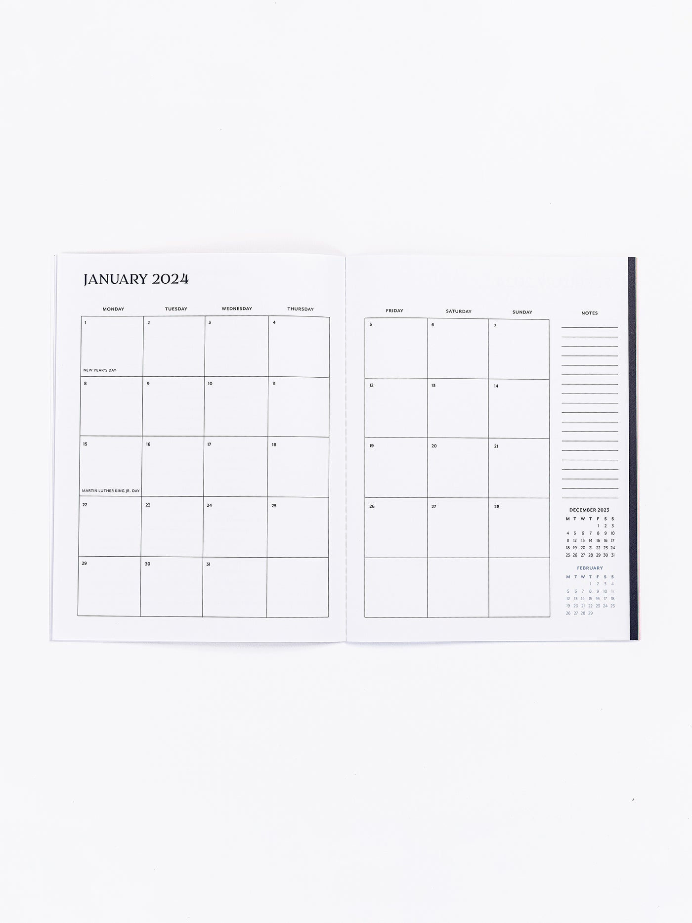 2024 Large Monthly Planner | Fan Girl Blue & Green