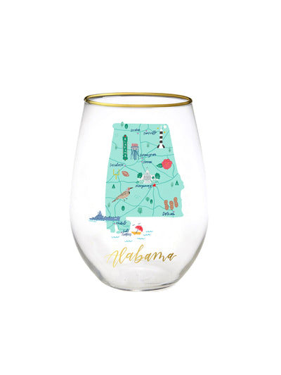 Stemless Wine Glass | Alabama