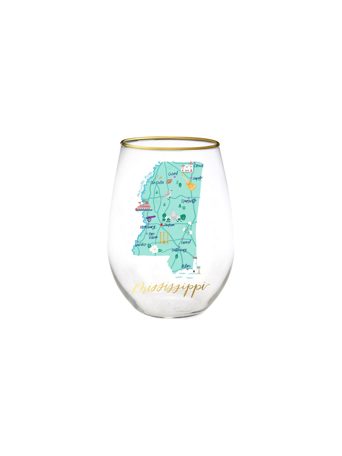 Stemless Wine Glass | Mississippi