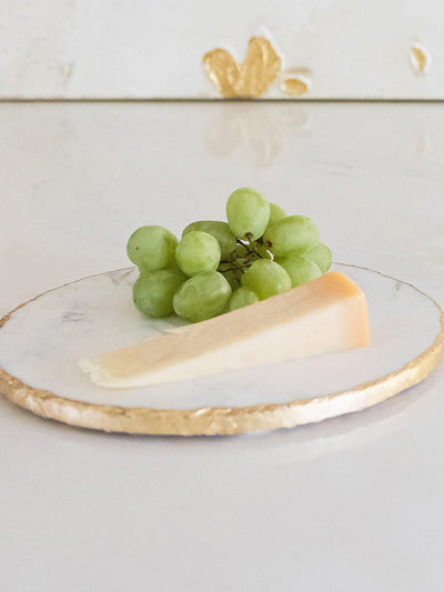 Marble & Gold Round Cheese Board - Mary Square, LLC