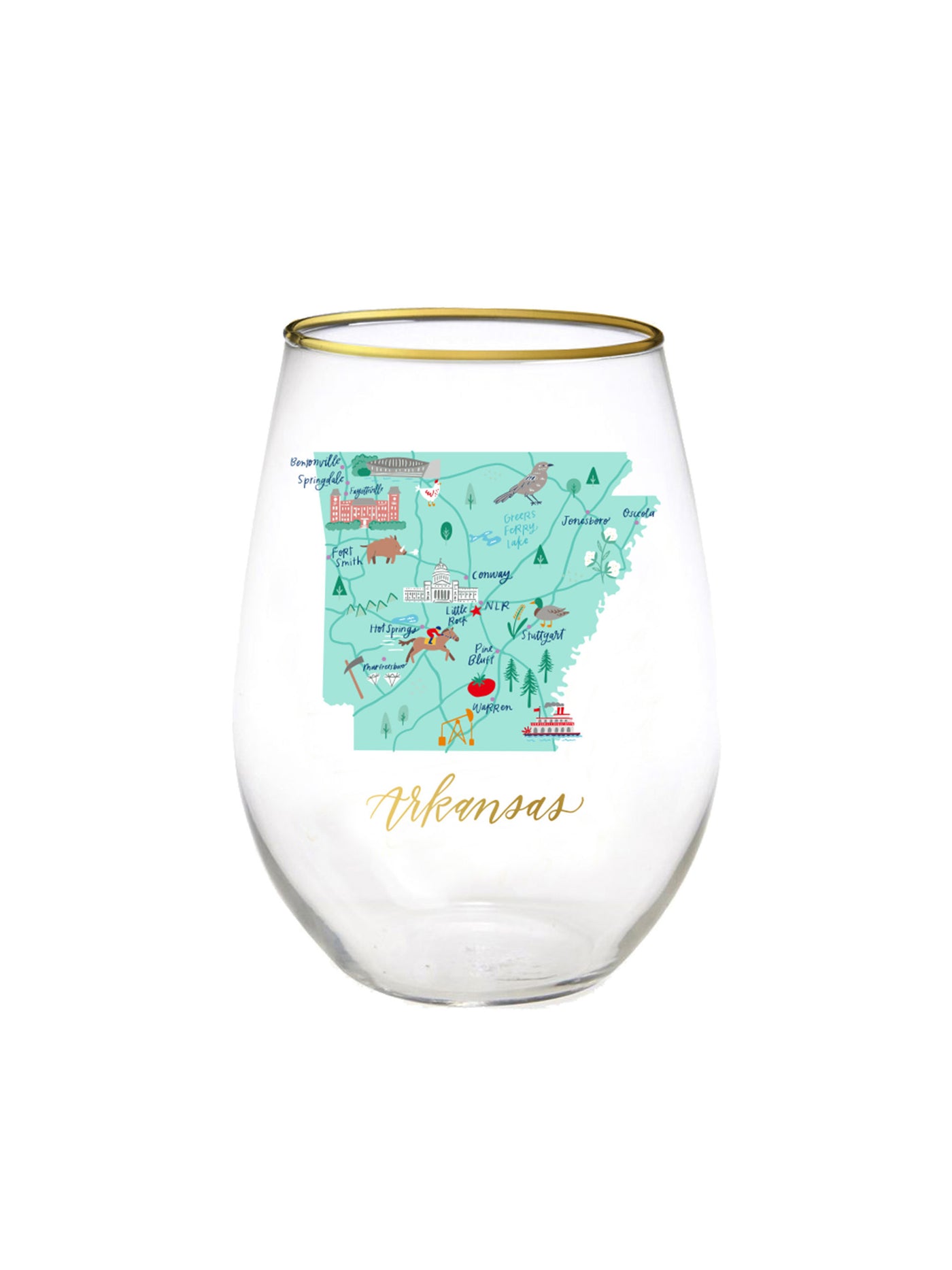Stemless Wine Glass | Arkansas