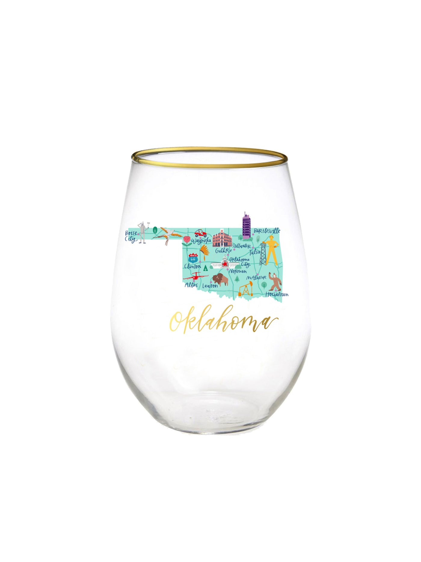 Stemless Wine Glass | Oklahoma