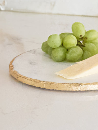 Round Marble Cheese Board | Gold