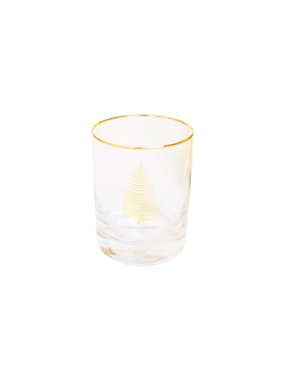 Cocktail Glasses | Gold Swirl Christmas Tree - Set of 4