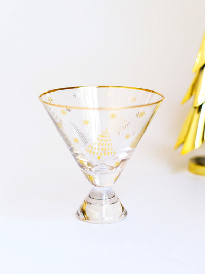 Martini Glass | Gold Trees - Set of 4