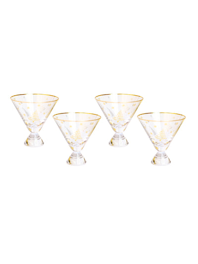 Martini Glass | Gold Trees - Set of 4