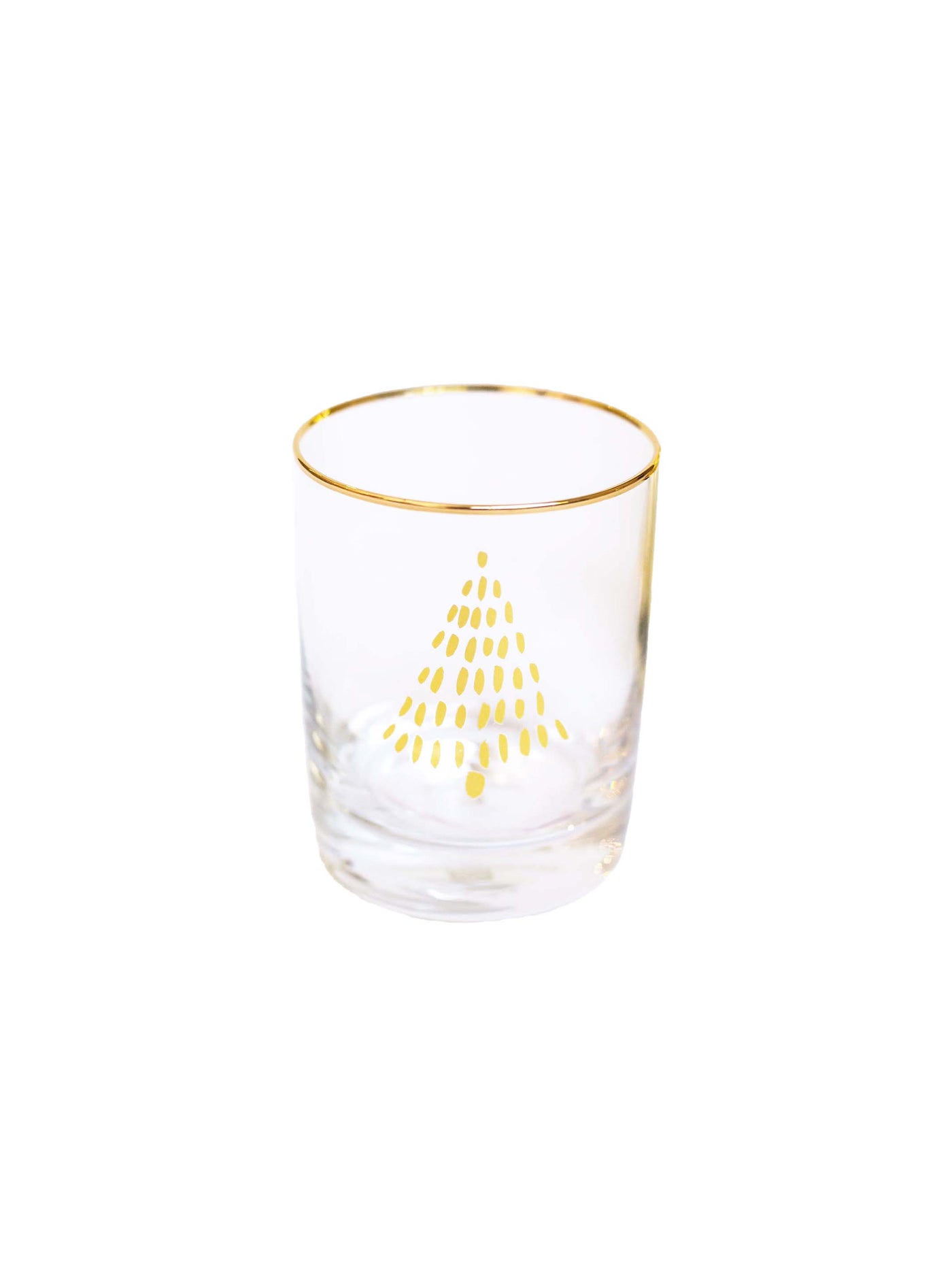 Cocktail Glasses | Gold Dashed Christmas Tree - Set of 4