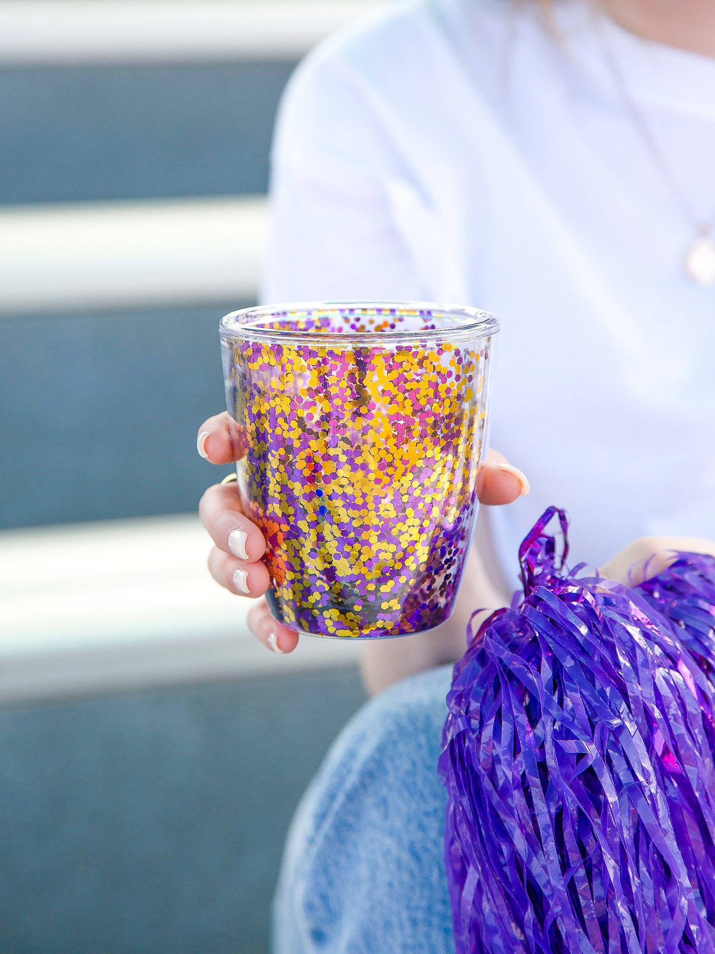 Gameday Glitter Acrylic Tumbler | Purple + Gold