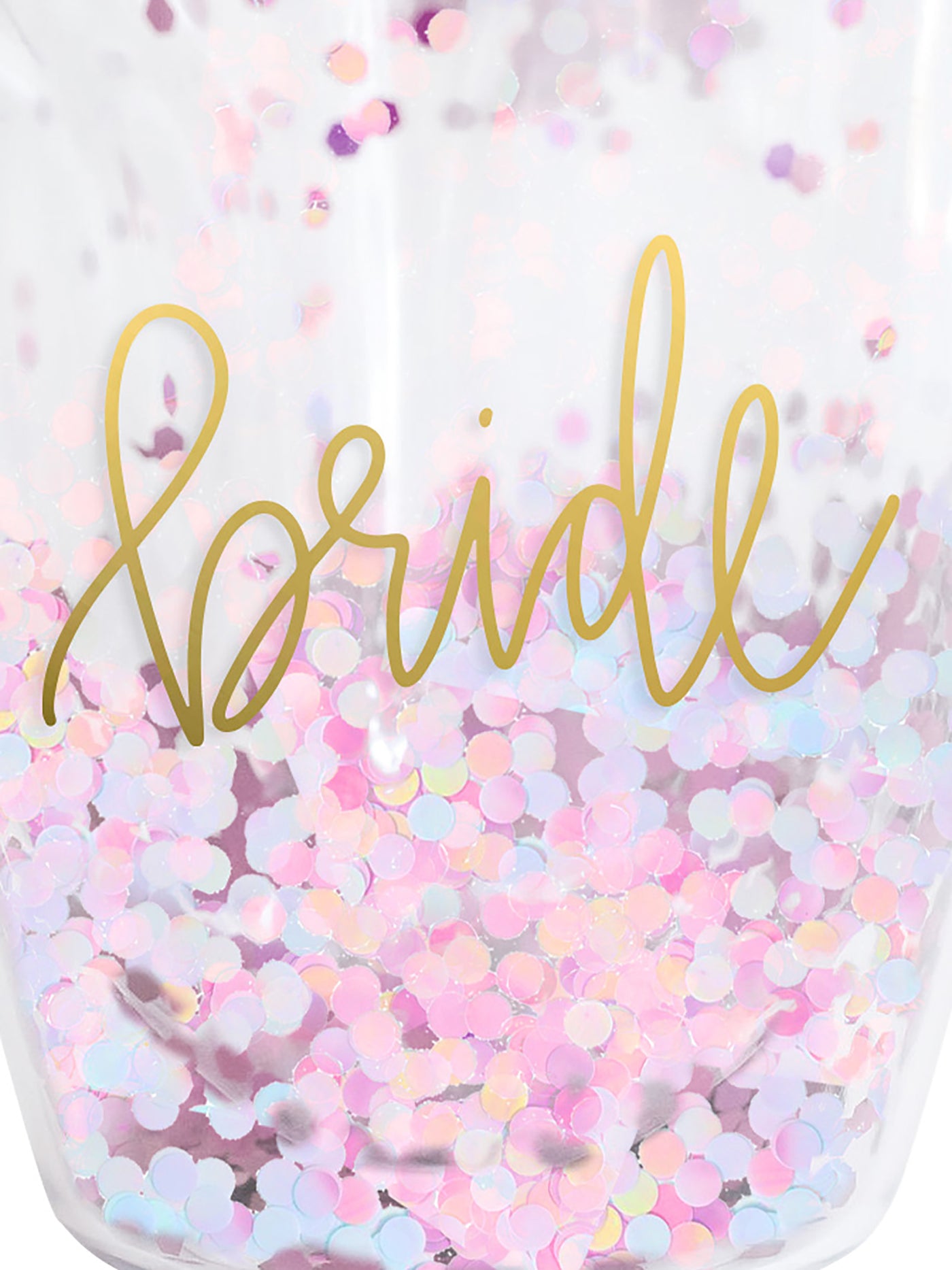 Glitter Acrylic Stemless Wine Tumbler | Bride