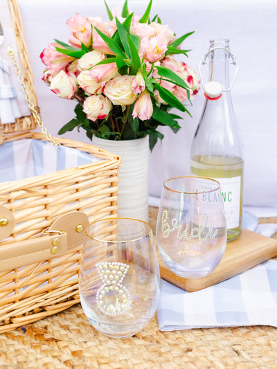 Stemless Wine Glass | Rhinestone Bride