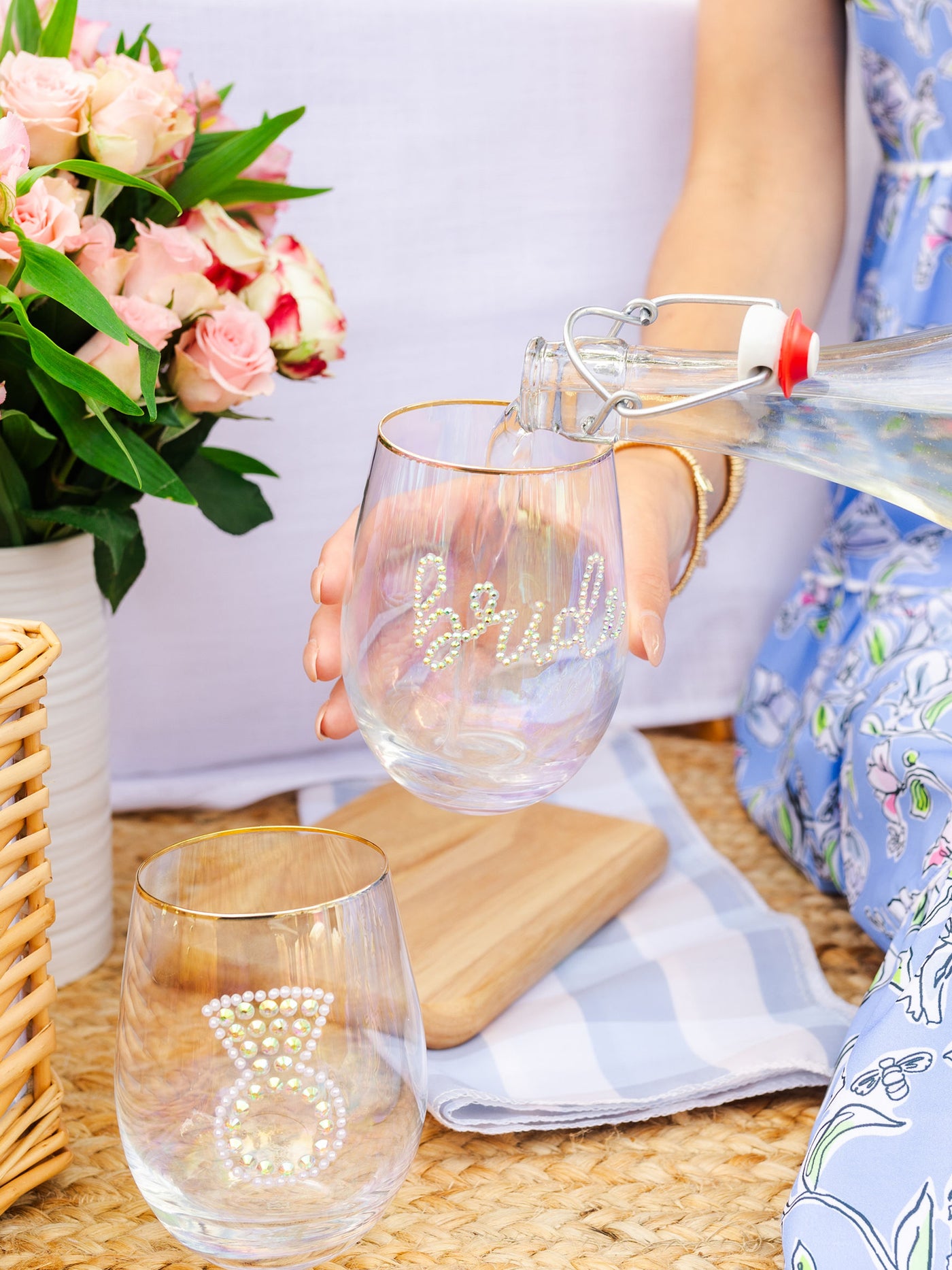 Stemless Wine Glass | Rhinestone Bride