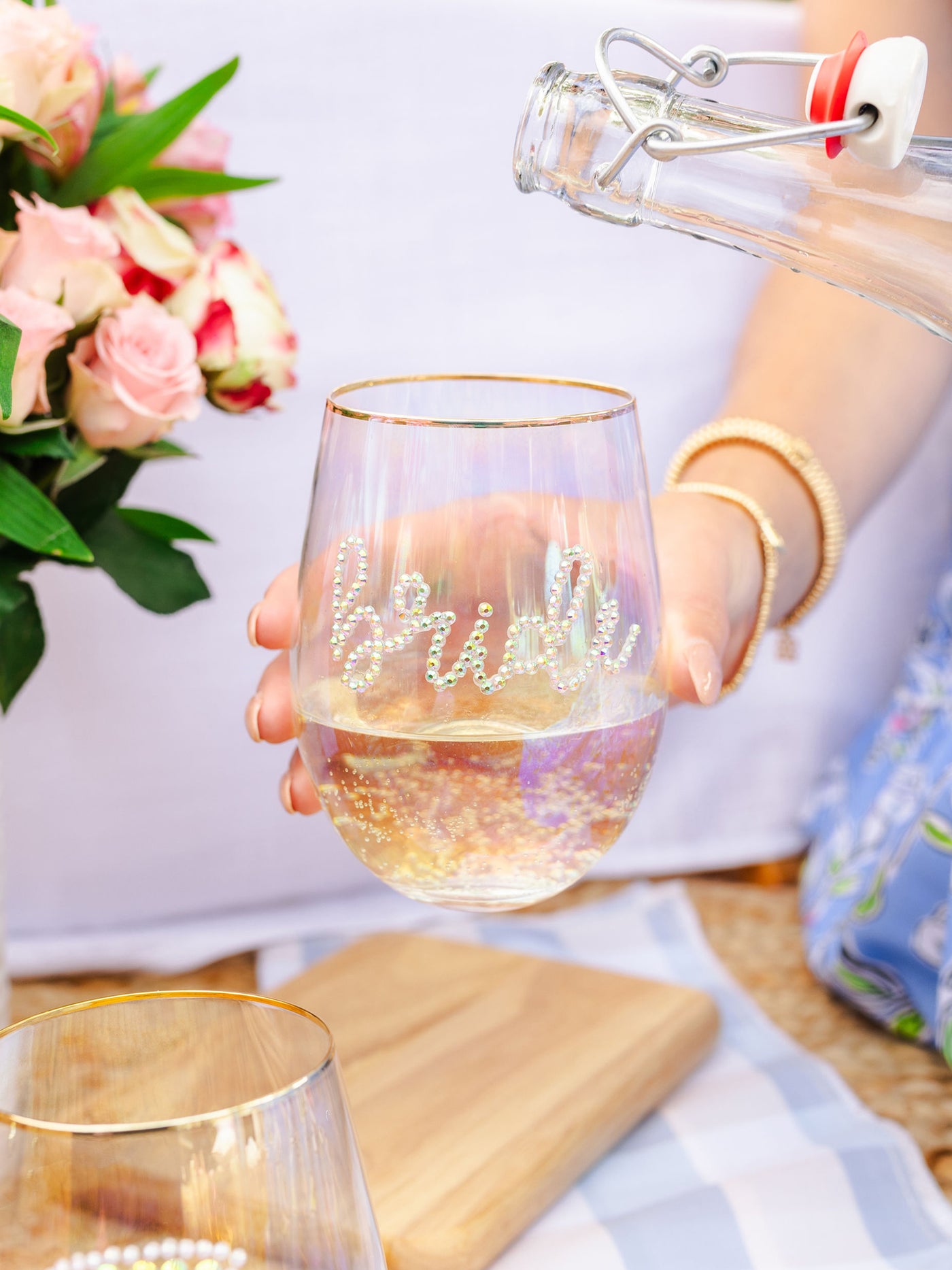 Stemless Wine Glass | Rhinestone Bride