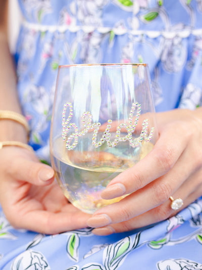 Stemless Wine Glass | Rhinestone Bride