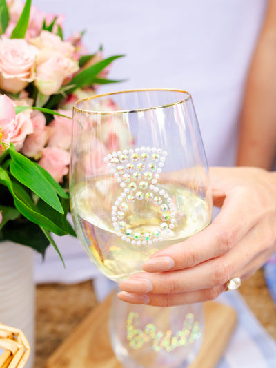 Stemless Wine Glass | Rhinestone Ring