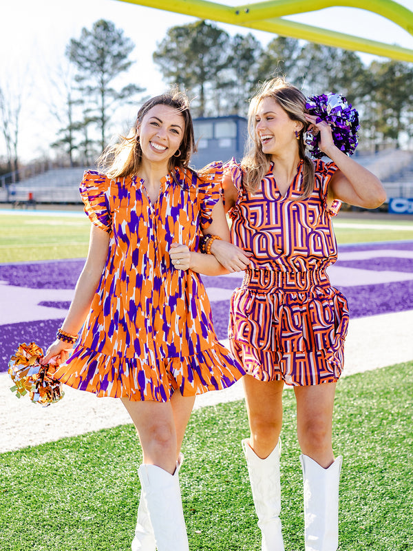 Marley Top | Touchdown Purple + Orange