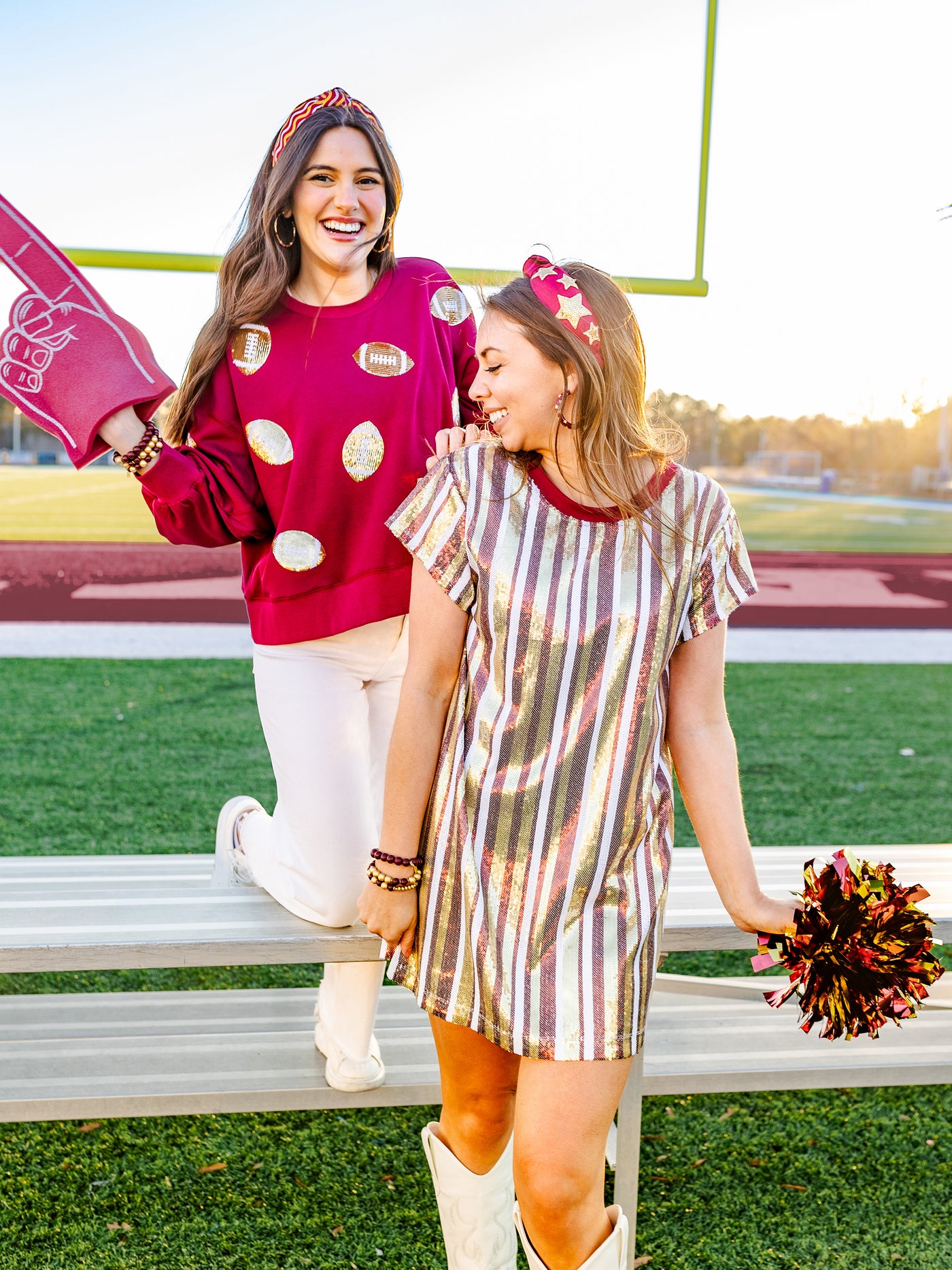 Millie Sweatshirt | Footballs Garnet + Gold