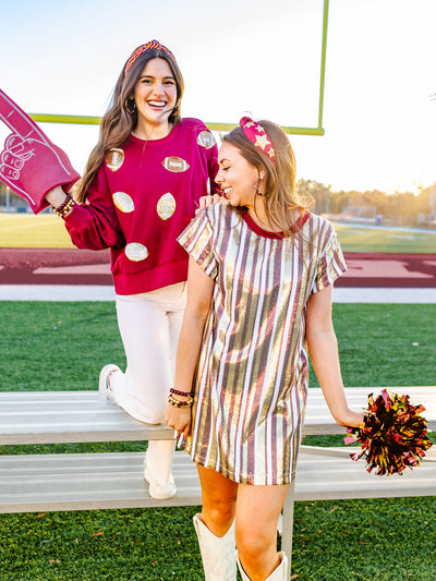 Millie Sweatshirt | Footballs Garnet + Gold