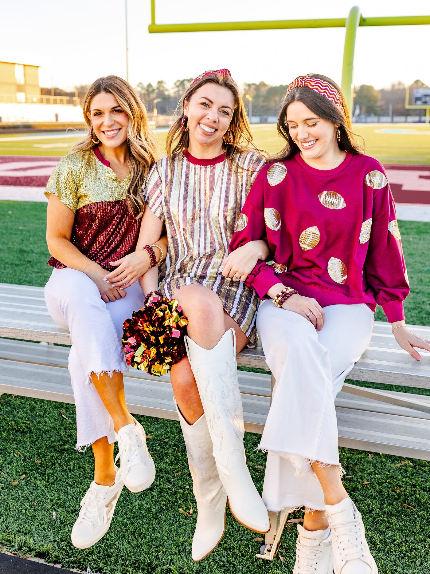 Millie Sweatshirt | Footballs Garnet + Gold