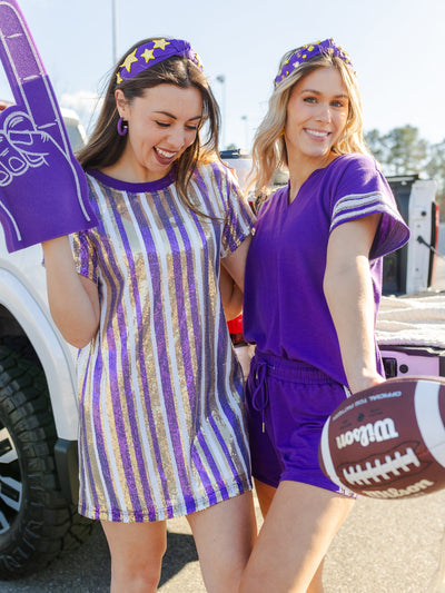 Lauren Shorts | Purple + Gold