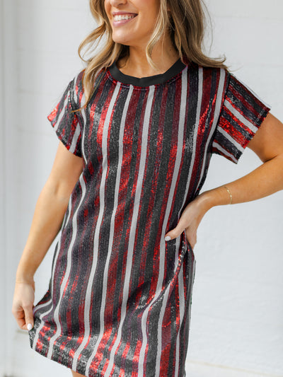 Julia Dress | Garnet + Black