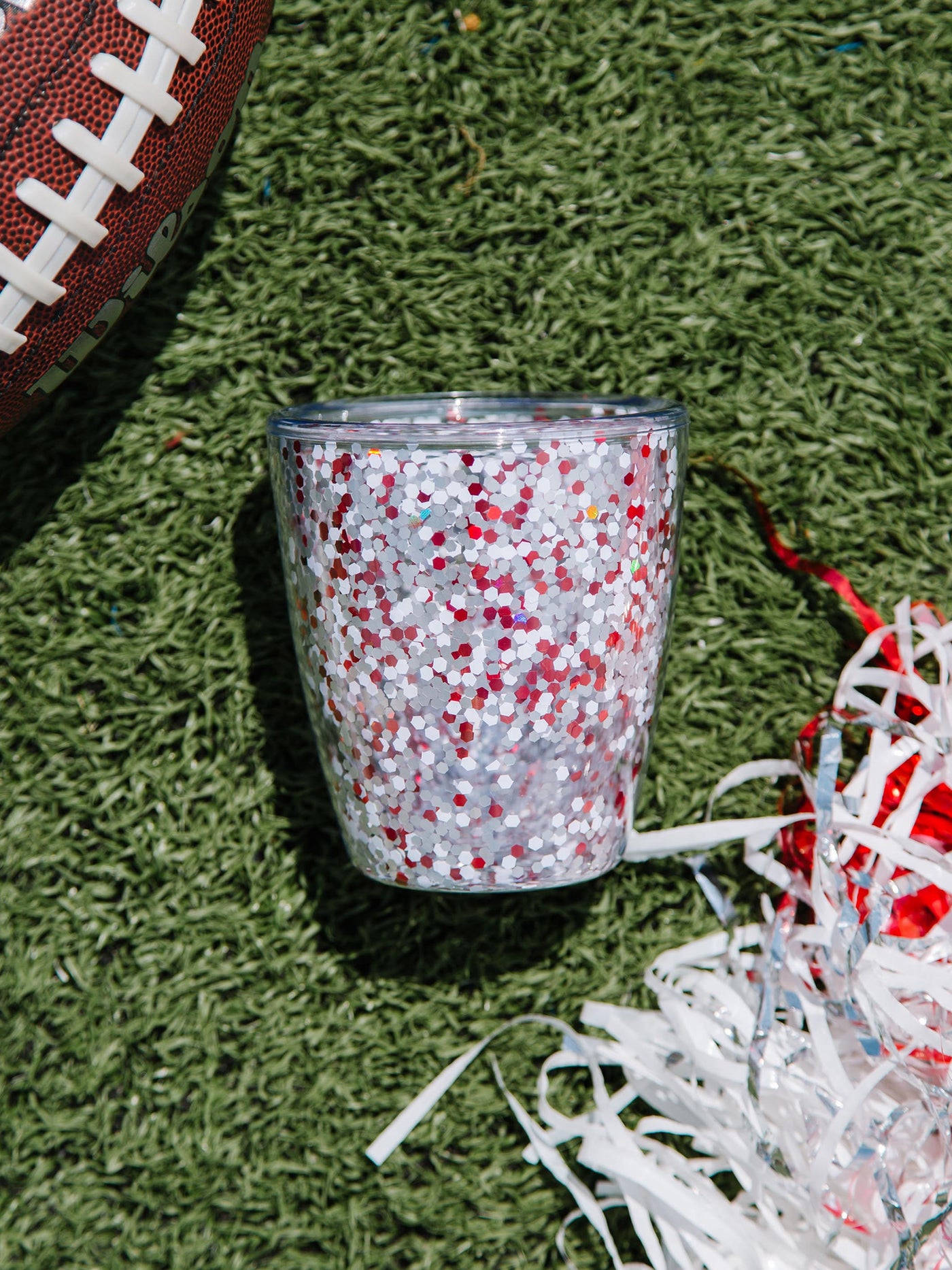 Gameday Glitter Acrylic Tumbler | Crimson