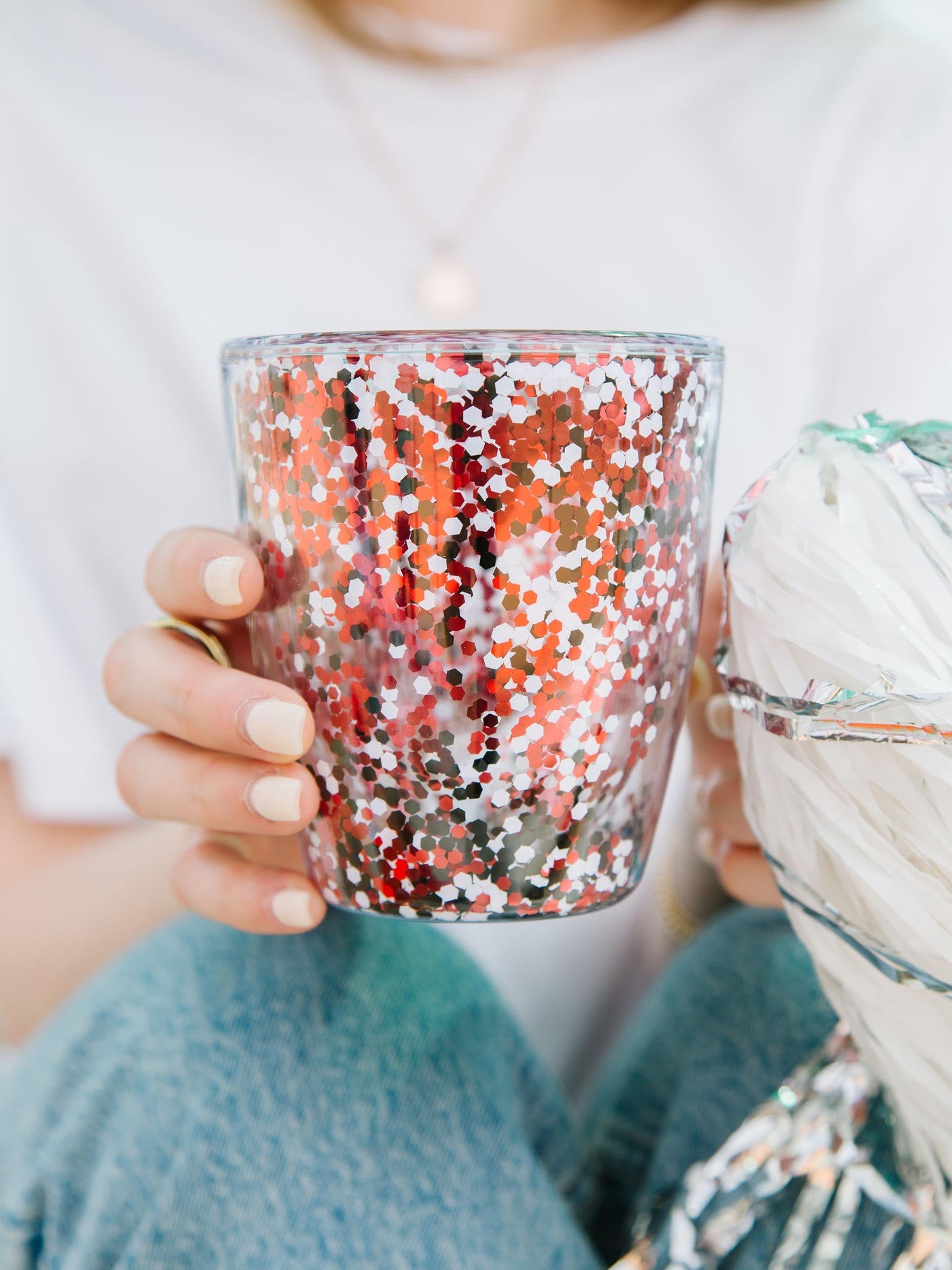 Gameday Glitter Acrylic Tumbler | Garnet + Black