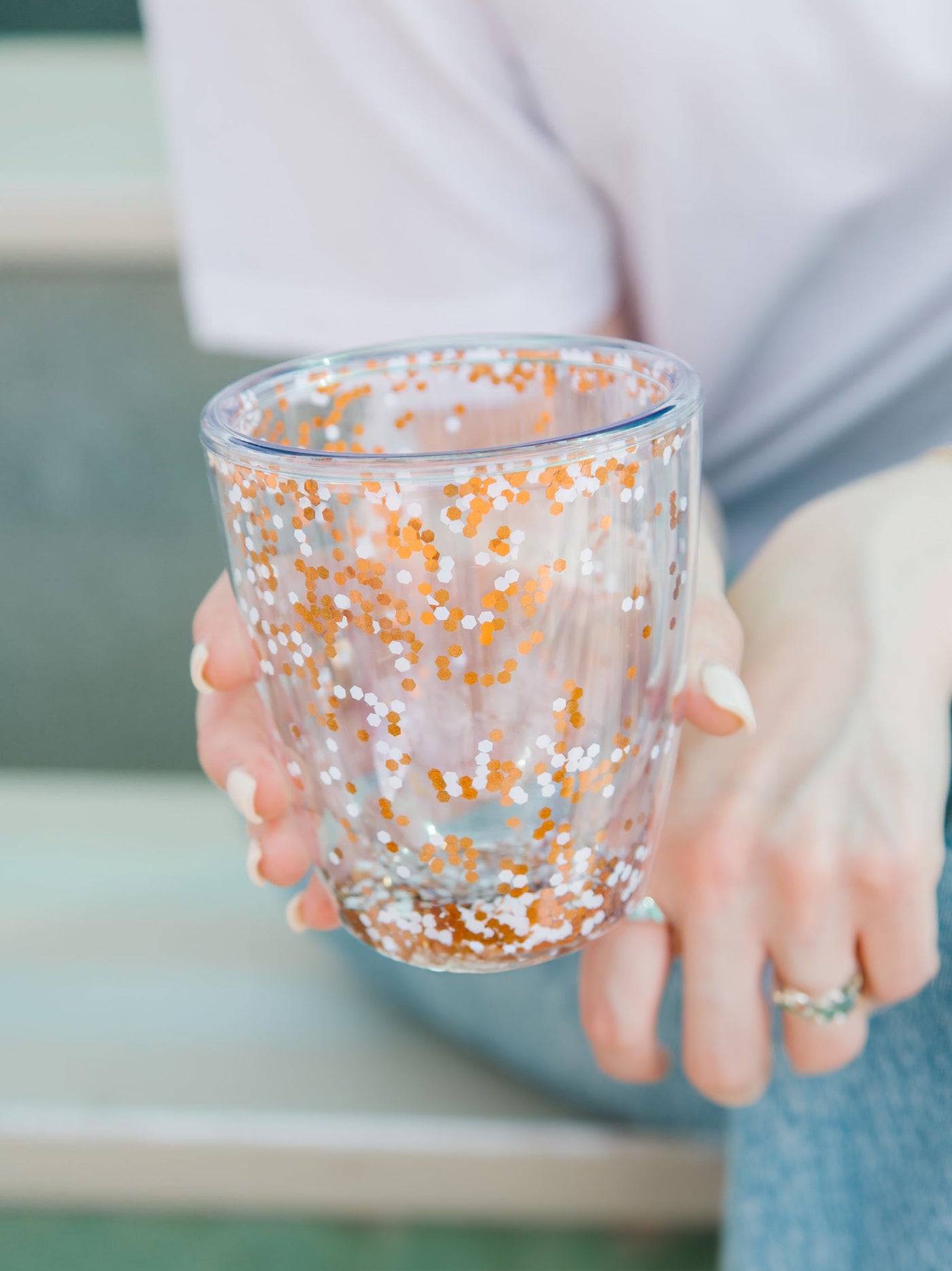 Glitter Acrylic Tumbler | Orange