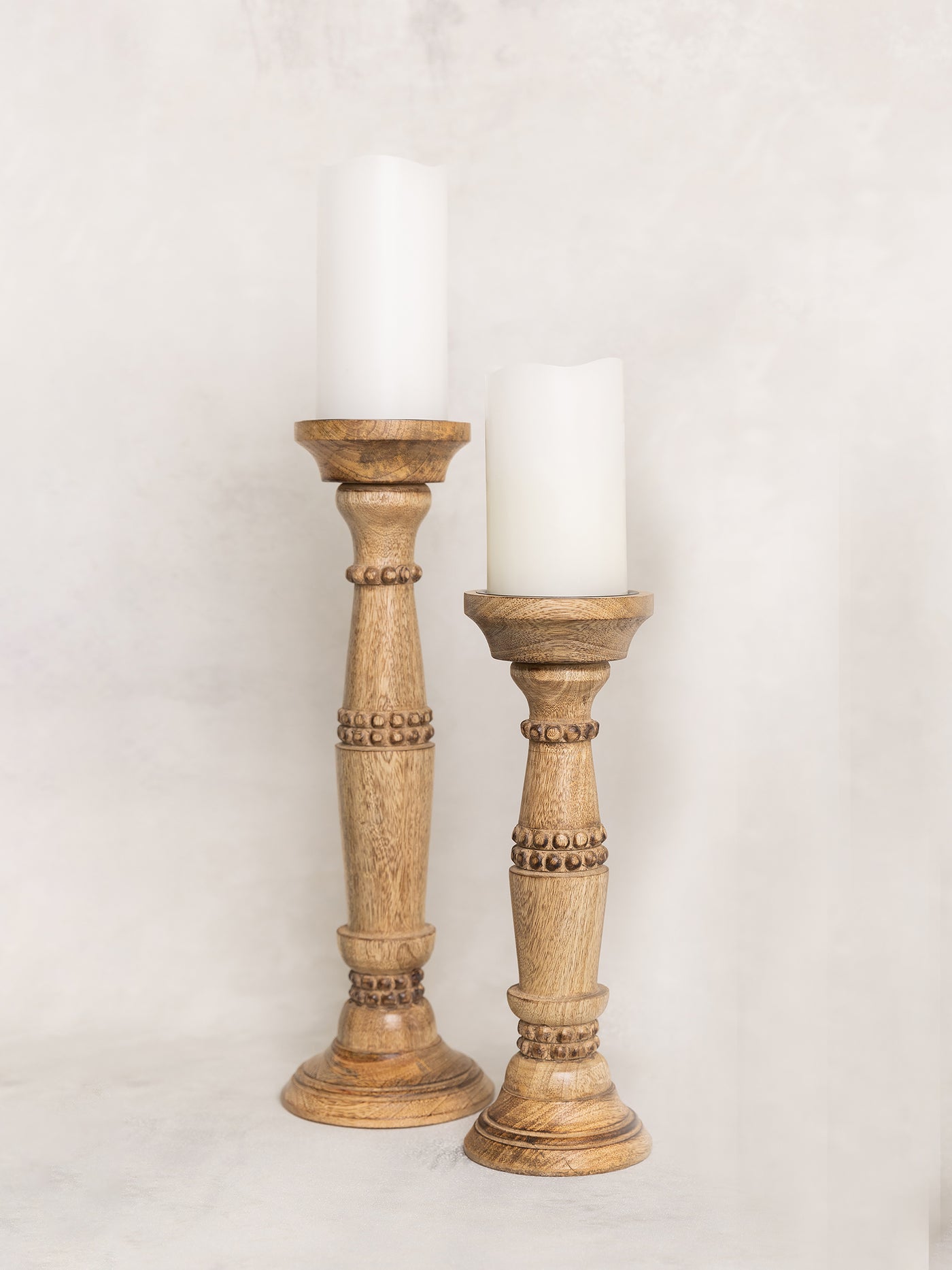 Beaded Candle Stick | Natural