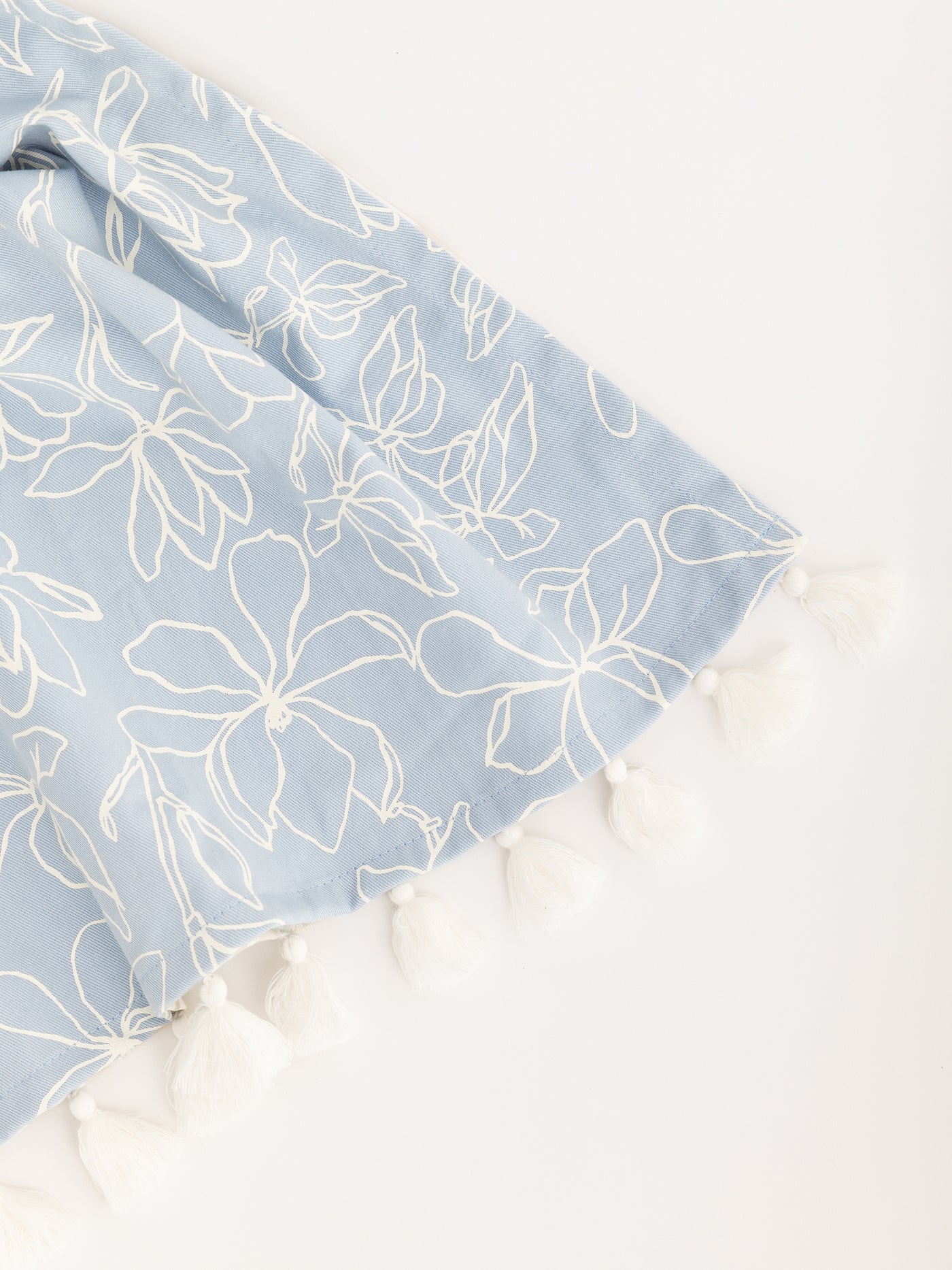 Tea Towel with Tassels | Magnolia Blue - Mary Square, LLC