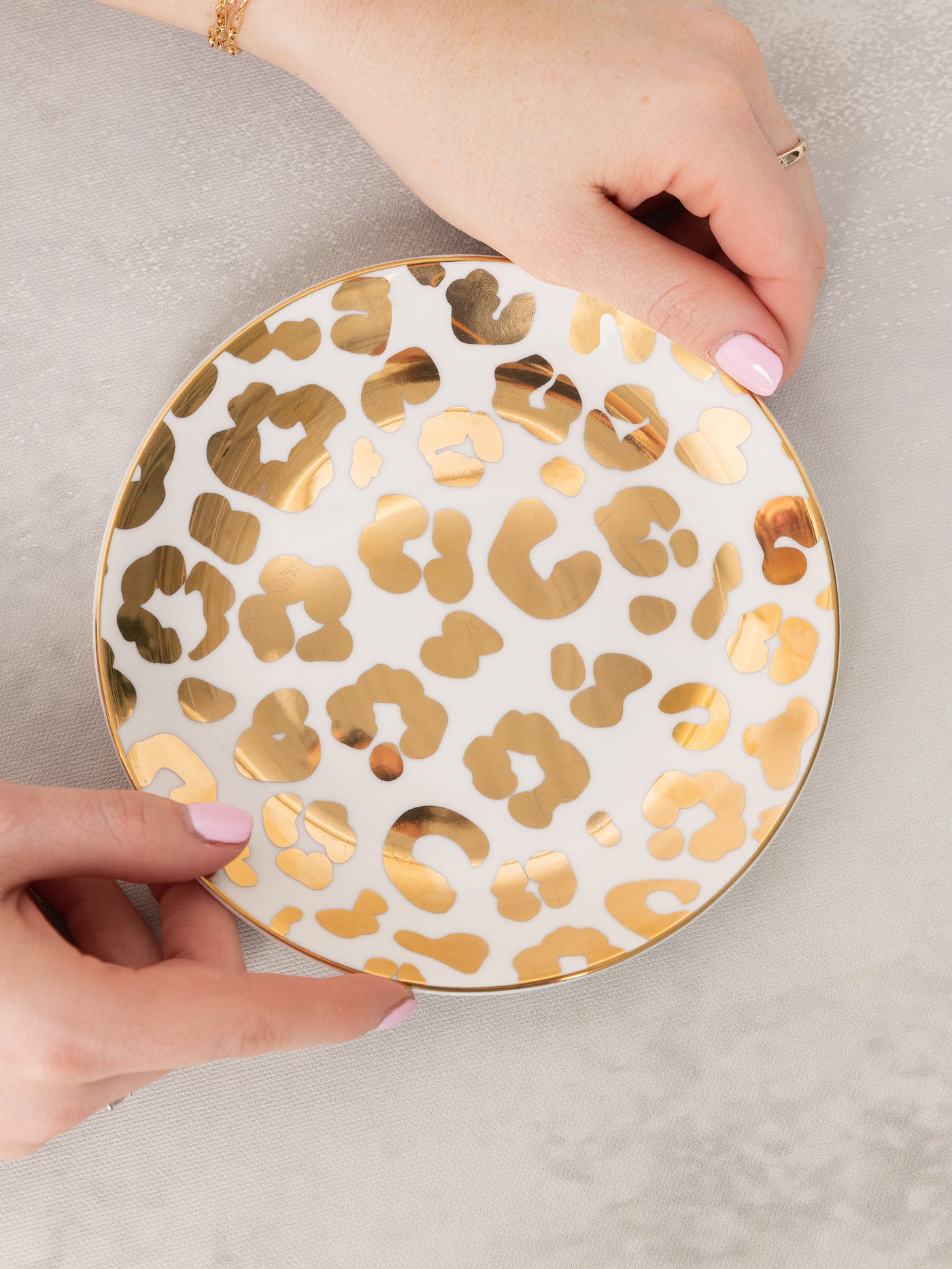 Appetizer Plate | Gold Leopard - Set of 4 - Mary Square, LLC