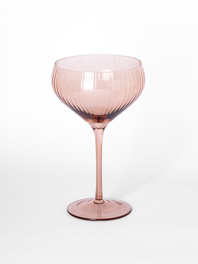 Coupe Glass | Ribbed Rose - Set of 4 - Mary Square, LLC