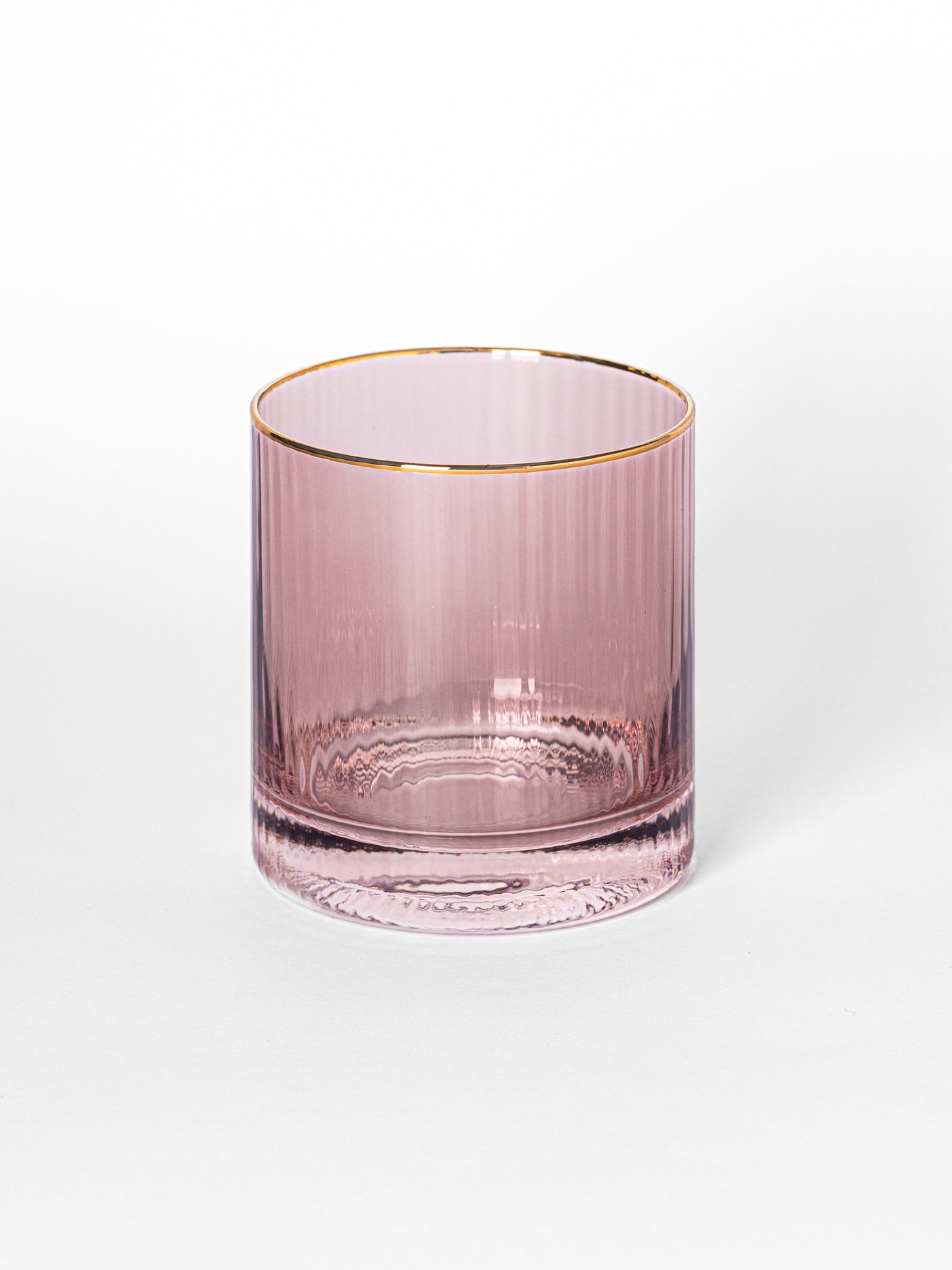 Cocktail Glass | Ribbed Mauve - Set of 4 - Mary Square, LLC