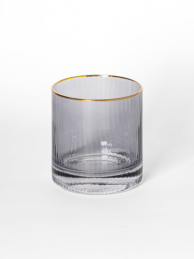 Cocktail Glass | Ribbed Smoke - Set of 4 - Mary Square, LLC