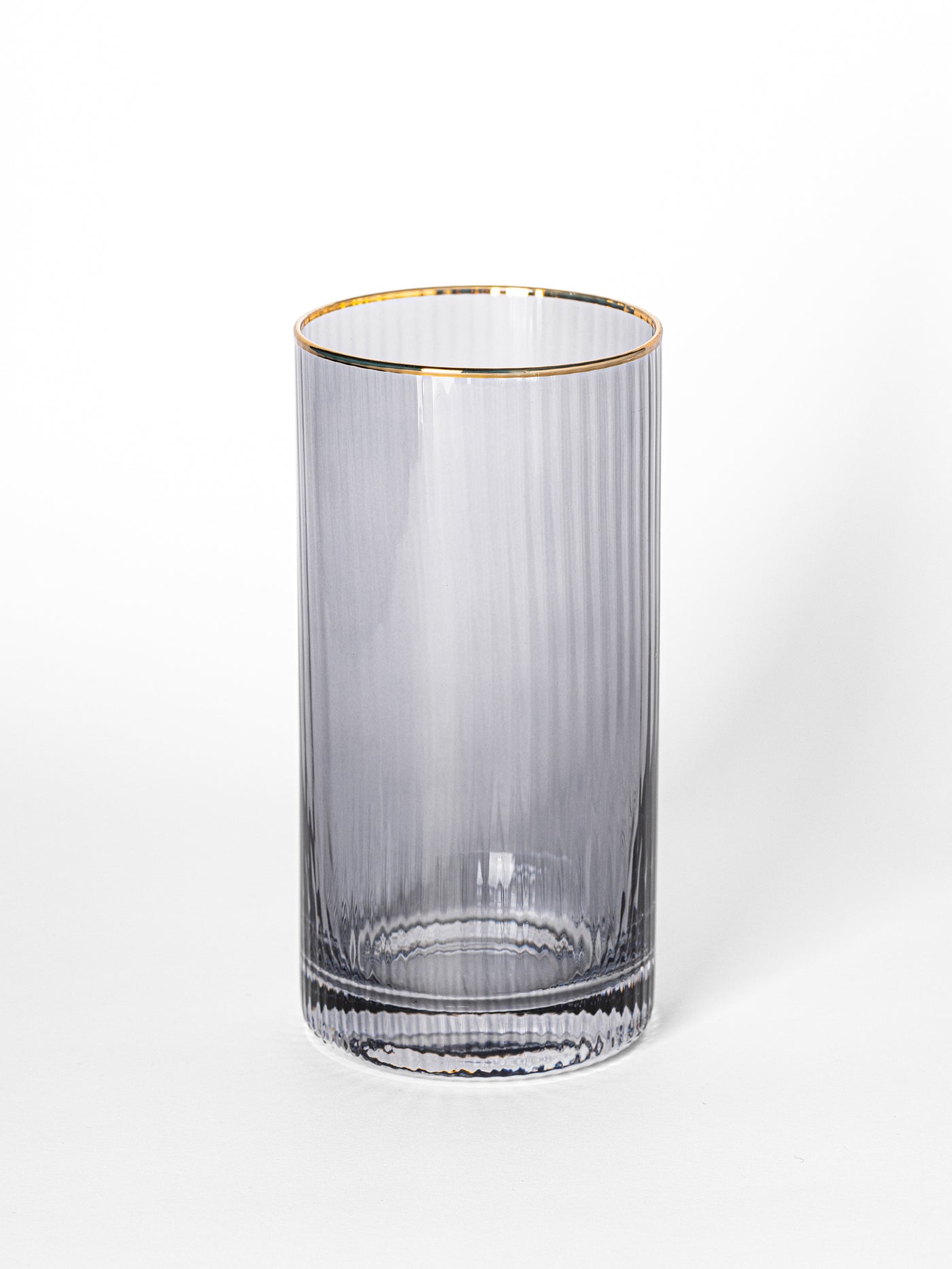 Water Glass | Ribbed Smoke - Set of 4 - Mary Square, LLC
