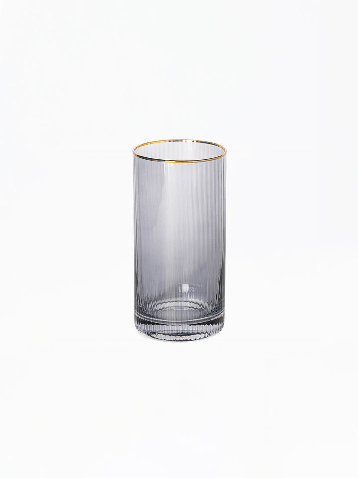 125ml glass tumblers Mary Square Ribbed Smoke Grey 20 Ounce Glass Drinking Cup Glass