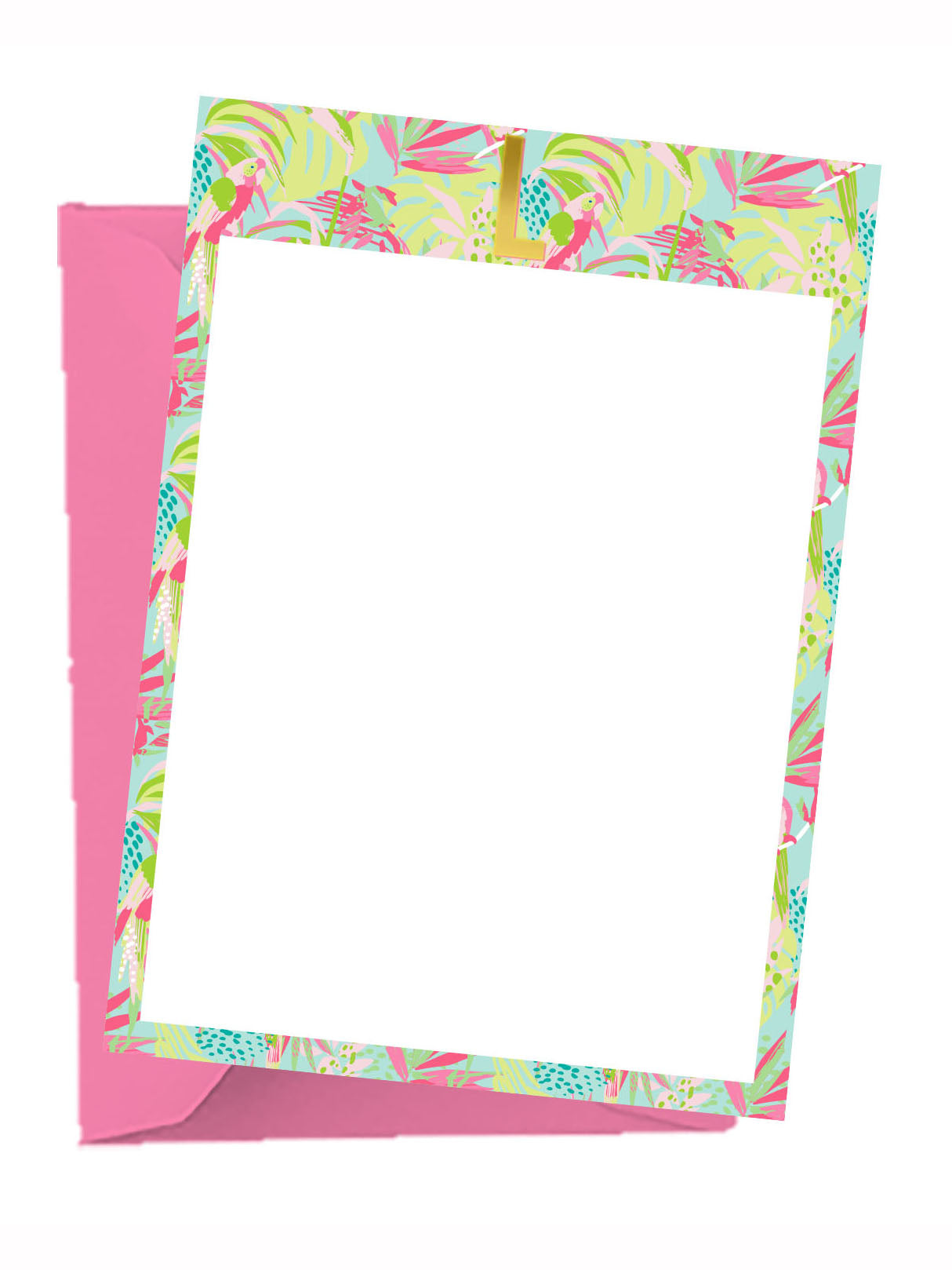 Initial Notecards with Envelopes | Tropical - Set of 16