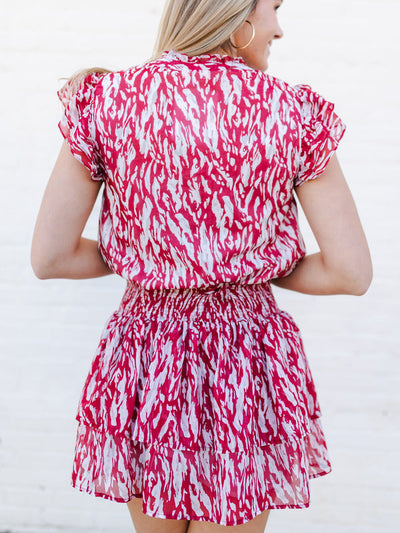 Marley Top | Tiger Tail Crimson + White