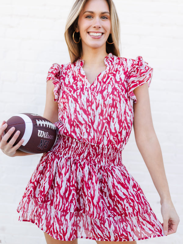 Marley Top | Tiger Tail Crimson + White