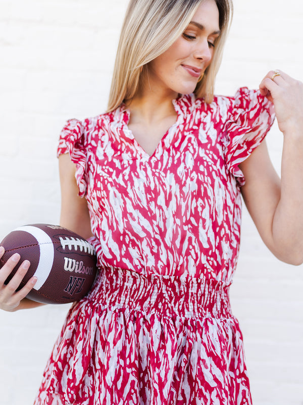 Marley Top | Tiger Tail Crimson + White