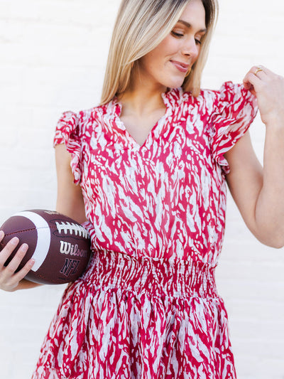 Marley Top | Tiger Tail Crimson + White