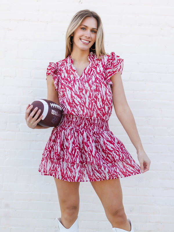 Marley Top | Tiger Tail Crimson + White