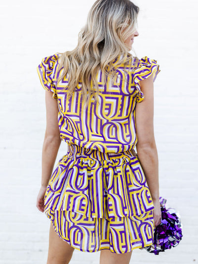 Marley Top | Touchdown Purple + Gold