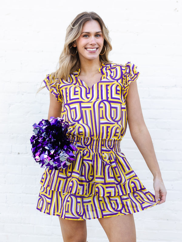 Marley Top | Touchdown Purple + Gold
