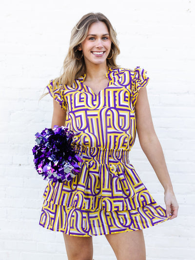 Marley Top | Touchdown Purple + Gold