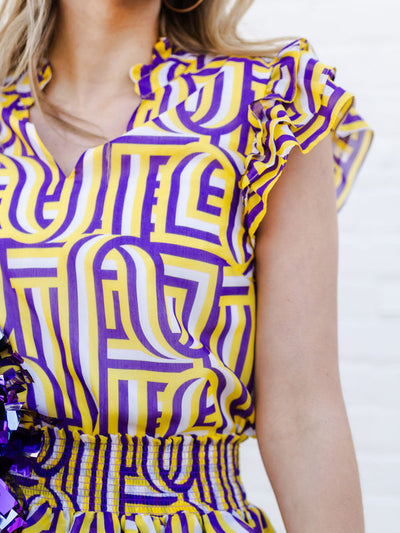 Marley Top | Touchdown Purple + Gold