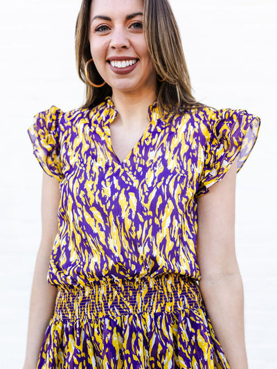 Marley Top | Tiger Tail Purple + Gold