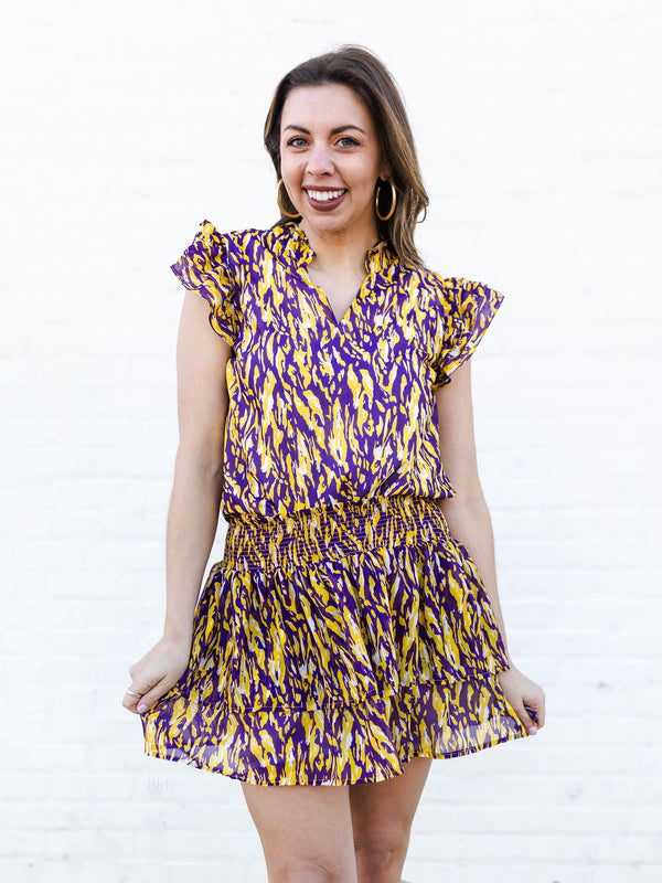 Marley Top | Tiger Tail Purple + Gold