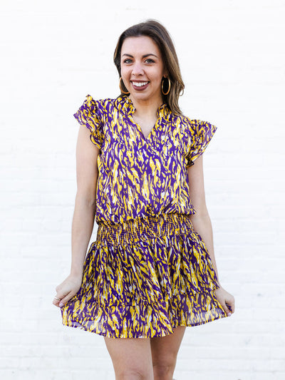 Marley Top | Tiger Tail Purple + Gold